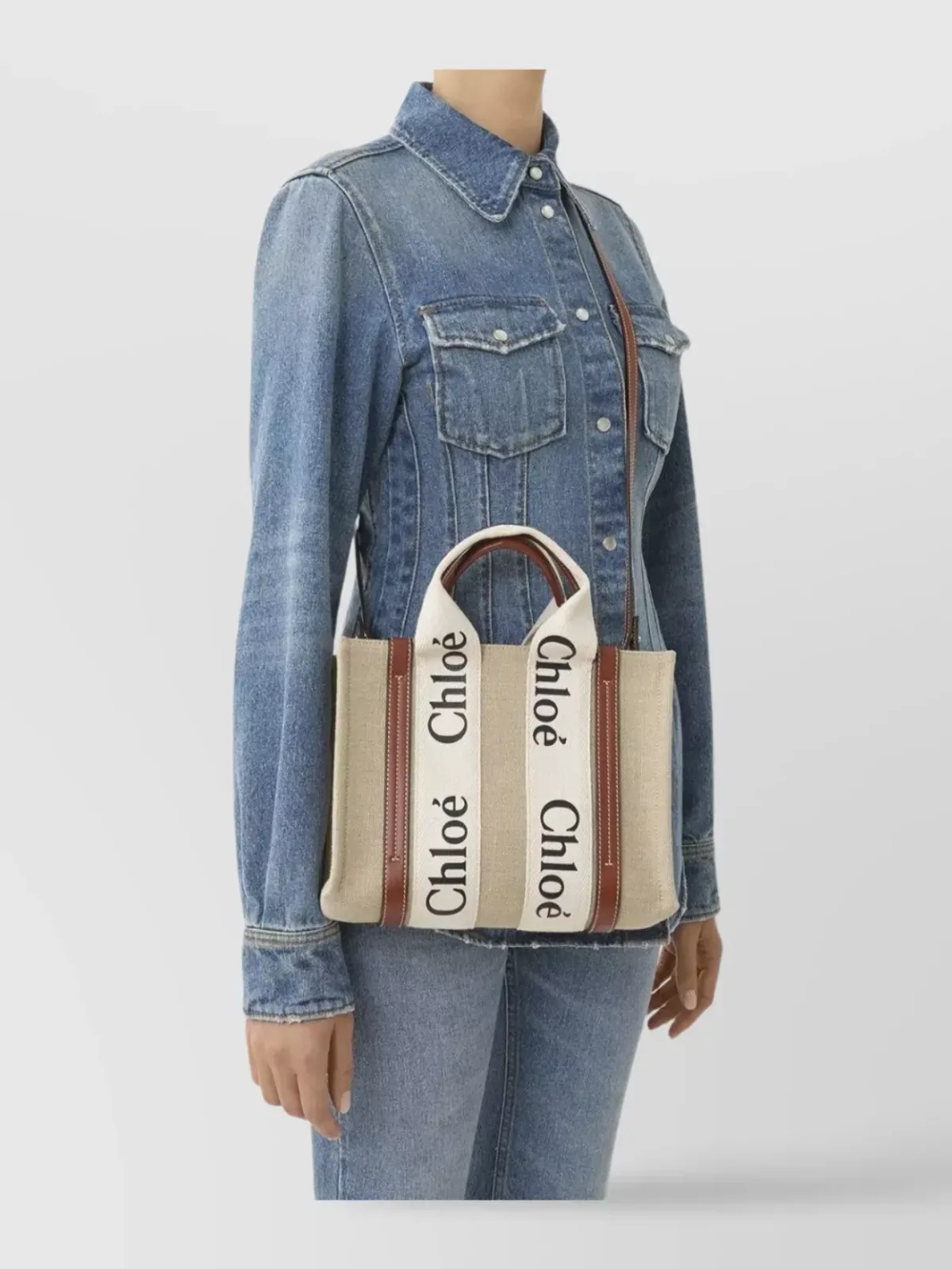 Chloé Woody Small in Beige, photo 3
