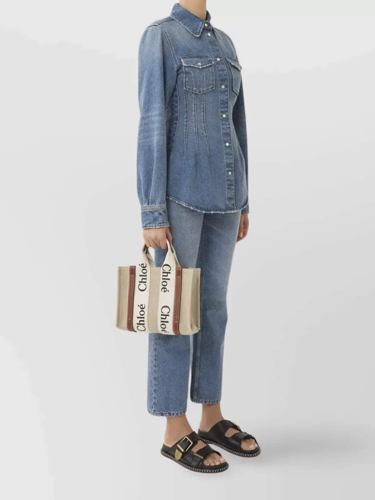 Chloé Woody Small in Beige, photo 4