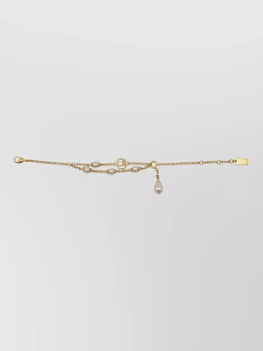Chloé Pearl Chain Bracelet in Gold, photo 1