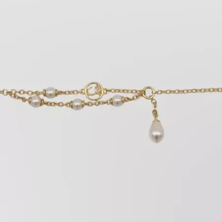 Chloé Pearl Chain Bracelet in Gold, detail