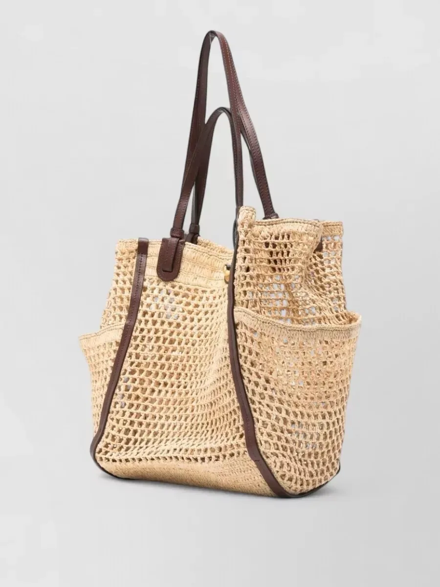 Chloé Icons Raffia Beach Bag in Beige, photo 3