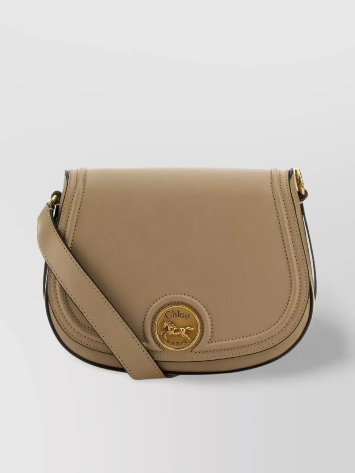 Chloé Horse Medal Crossbody Bag in Beige, photo 1