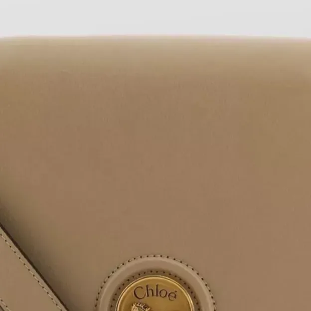 Chloé Horse Medal Crossbody Bag in Beige, detail