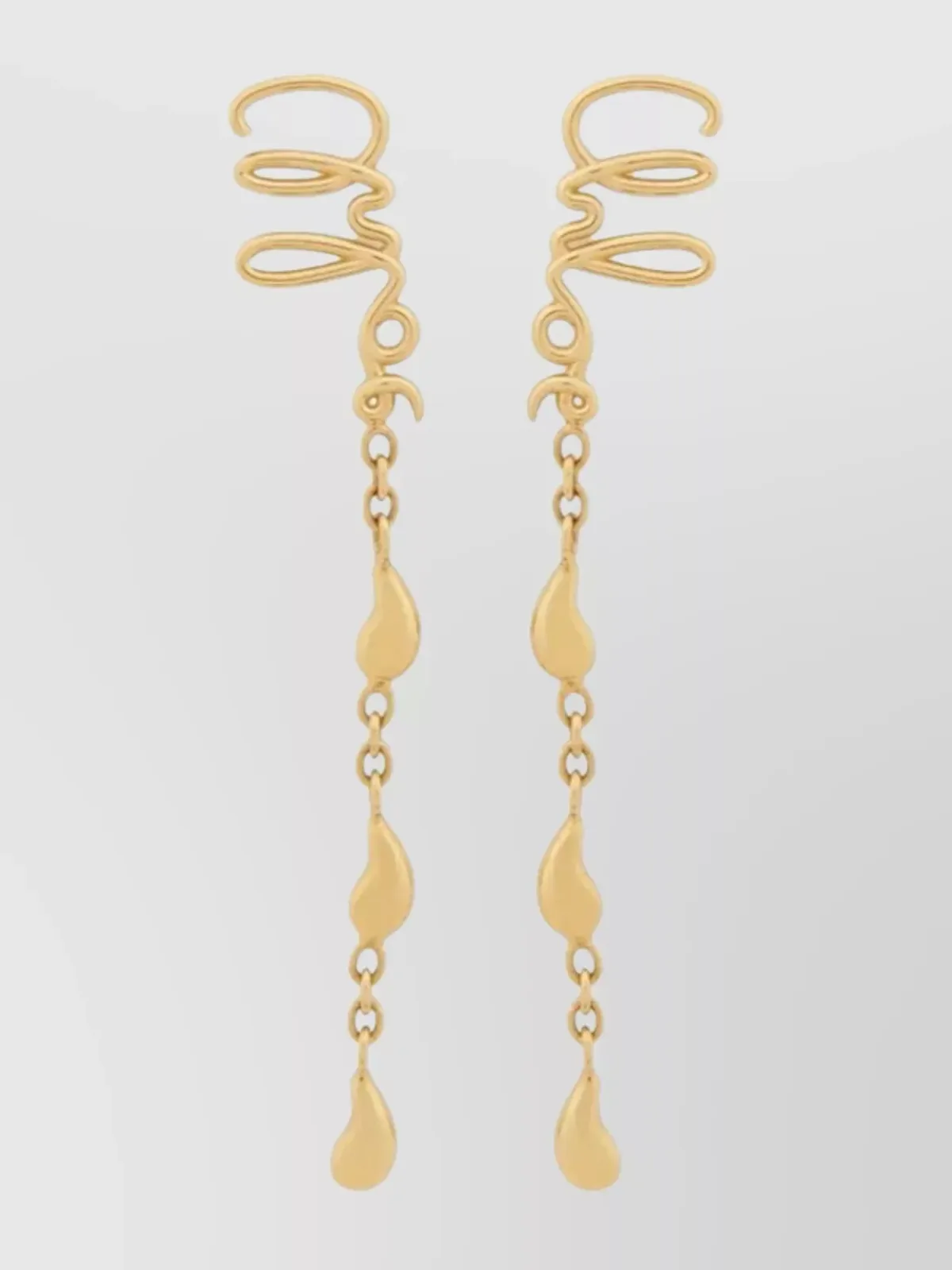 Chloé Logo Drop Earrings in Gold, photo 1