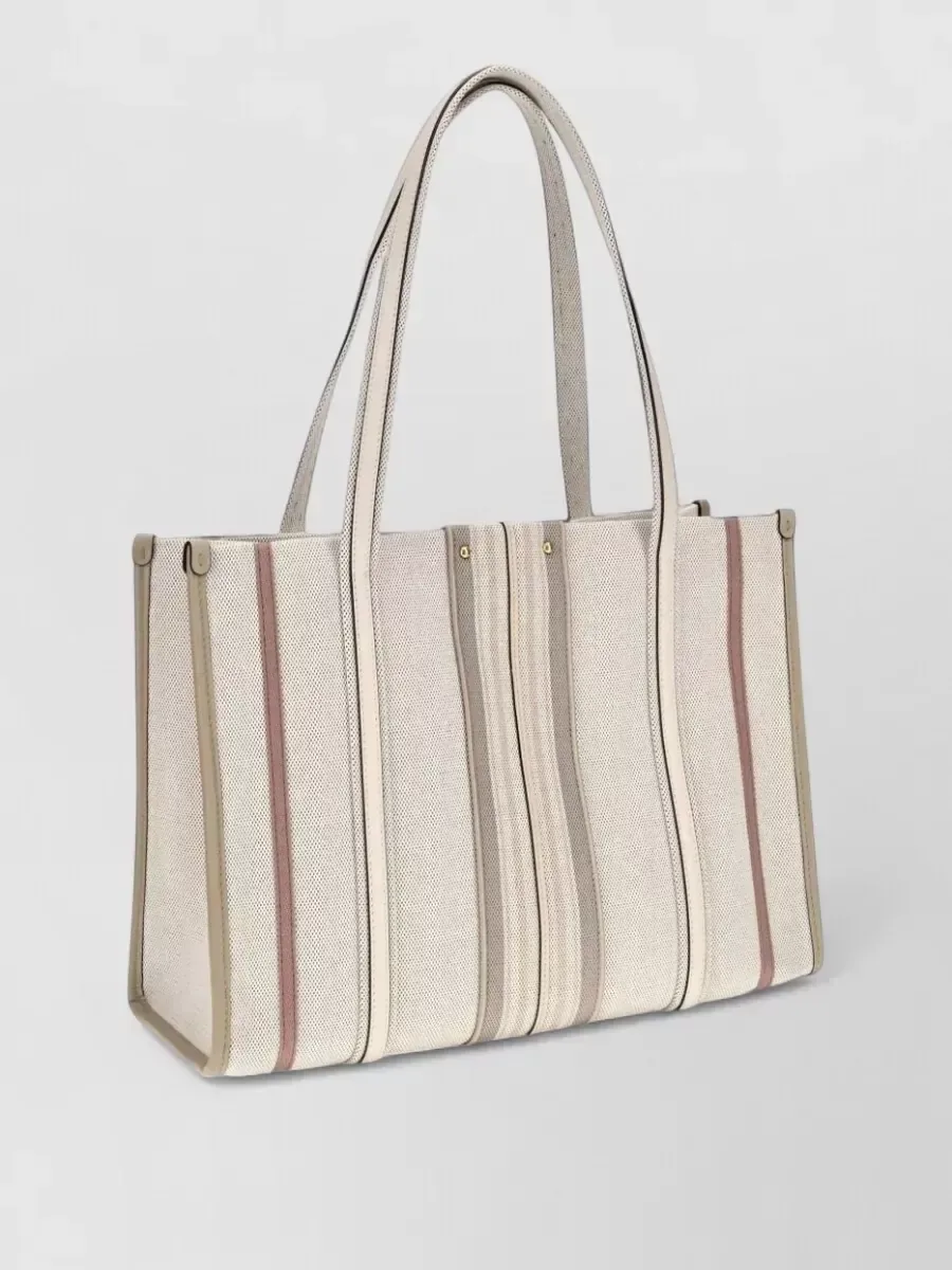 Chloé Woody Small Canvas Bag in Beige, photo 3