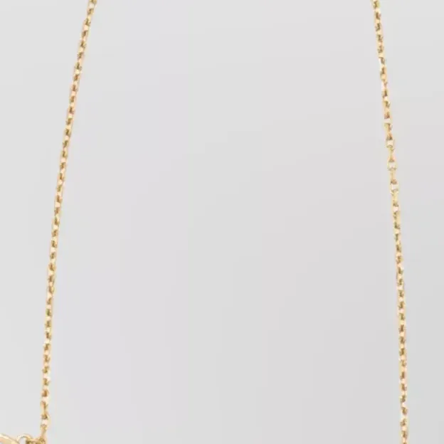 Chloé Logo Pendant Necklace in Gold, detail
