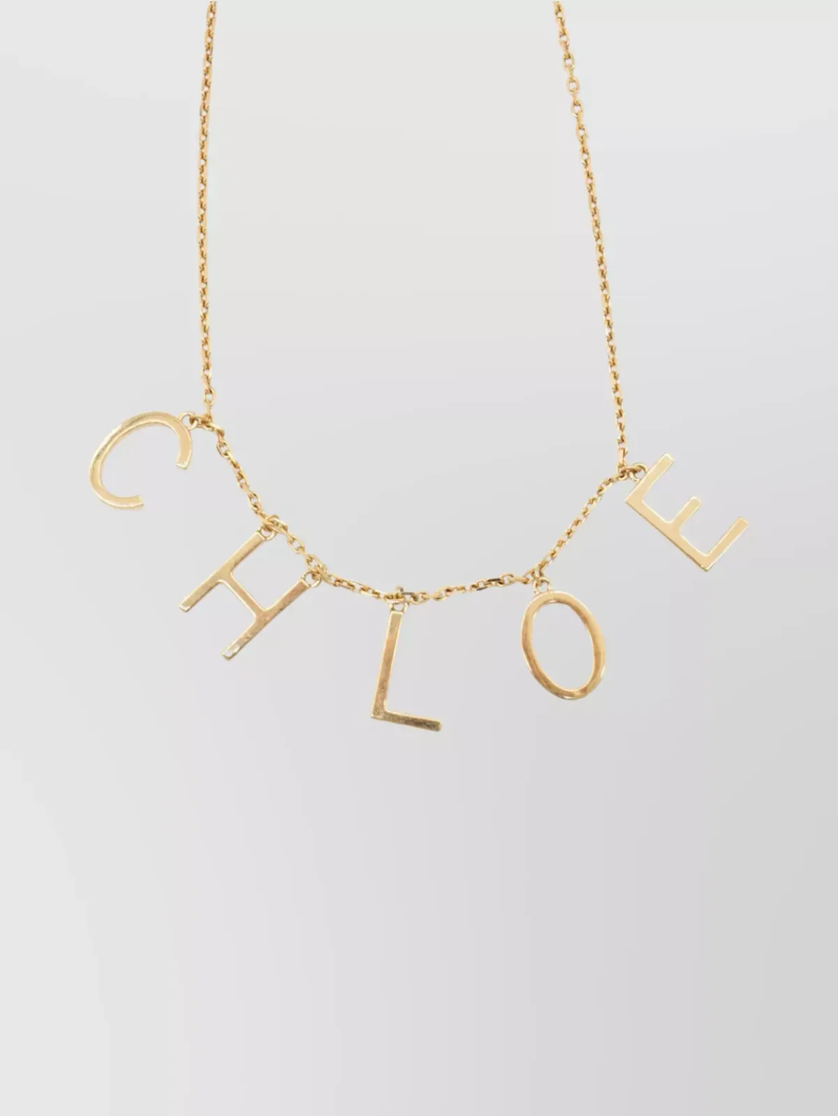 Chloé Logo Pendant Necklace in Gold, photo 2